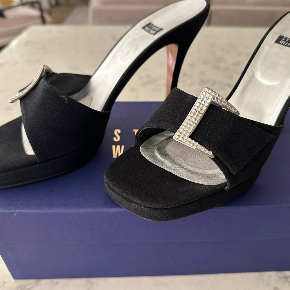Stuart Weitzman STARLET Platform Heels with Swarovski crystals, Size 7-1/2